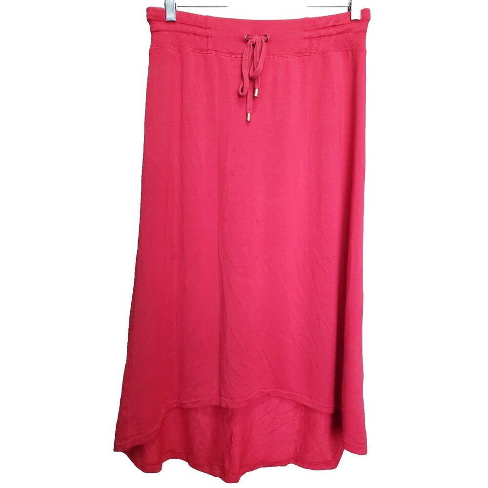 Chico's Zenergy Red Modal/Spandex High-Low Hem Drawstring Waist Maxi Skirt 1 MED